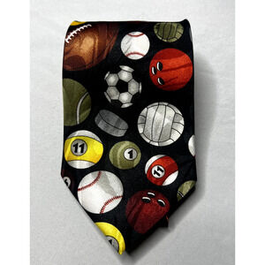 Steven Harris Mens Tie Polyester Athletic Balls Coaches Basketball Football Pool